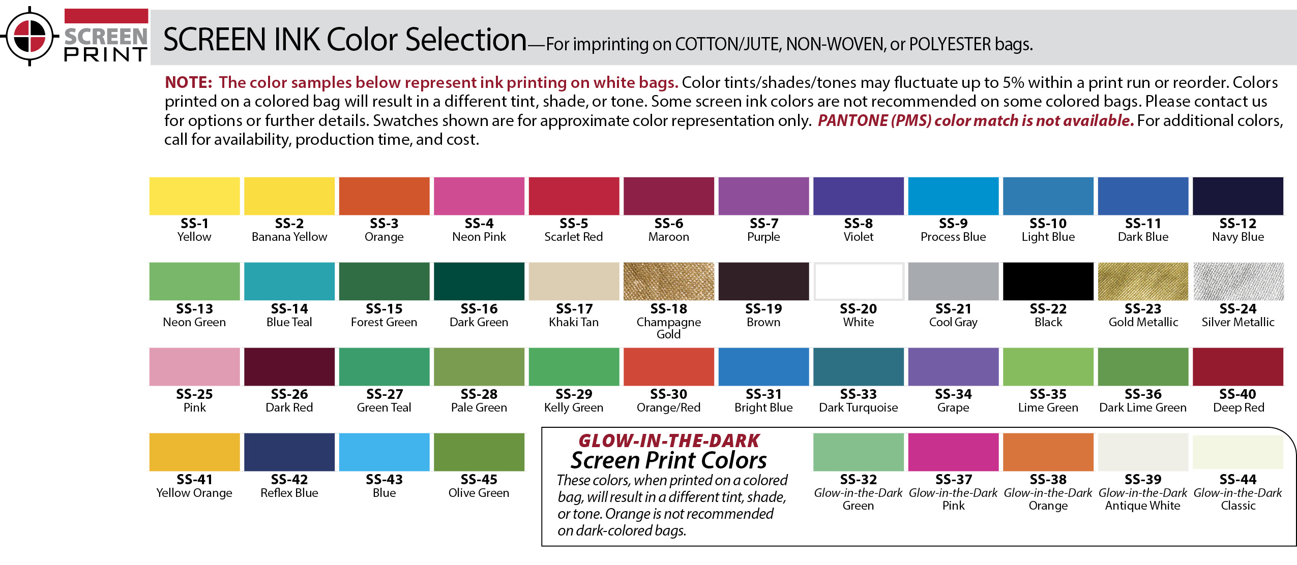 Union Ink Color Chart